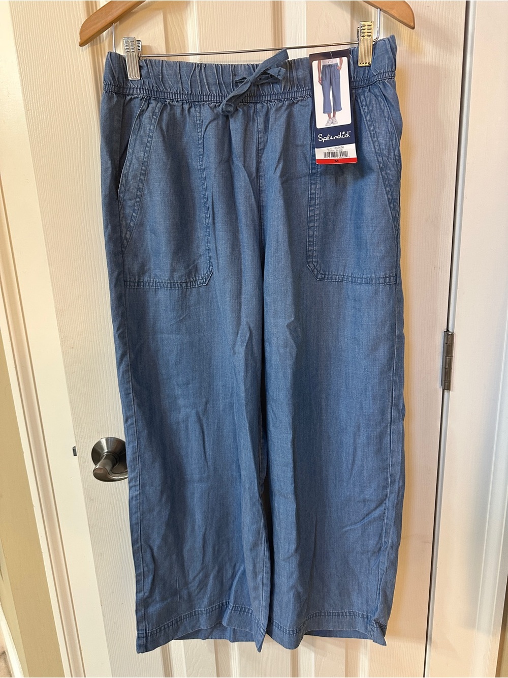 Splendid Women's Wide Leg Crop Pant NWT Chambray Blue - Picture 4 of 4